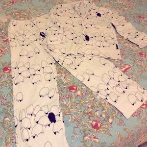 Amadora by Cuddledown – Flannel Sheep Pajama Set